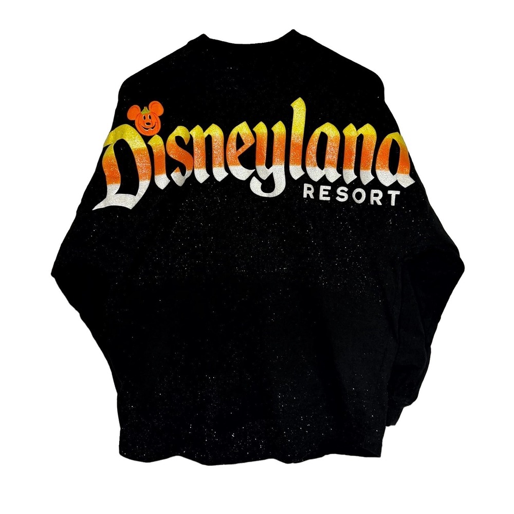 Disneyland Resort Halloween Candy Corn Spirit Jersey Mens S Black Glitter Cotton